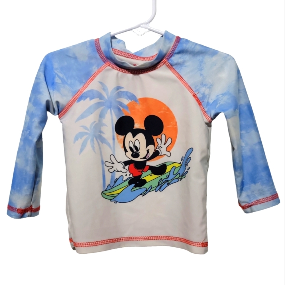 Disney Jr Mickey Mouse Surfing Swim Top Rash Guard 12 months